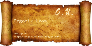 Orgonik Uros névjegykártya